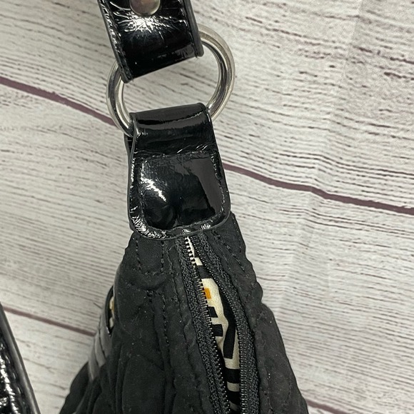 Vera Bradley Black Quilted Microfiber Shoulder Bag with Patented Leather Strap - Picture 2 of 14